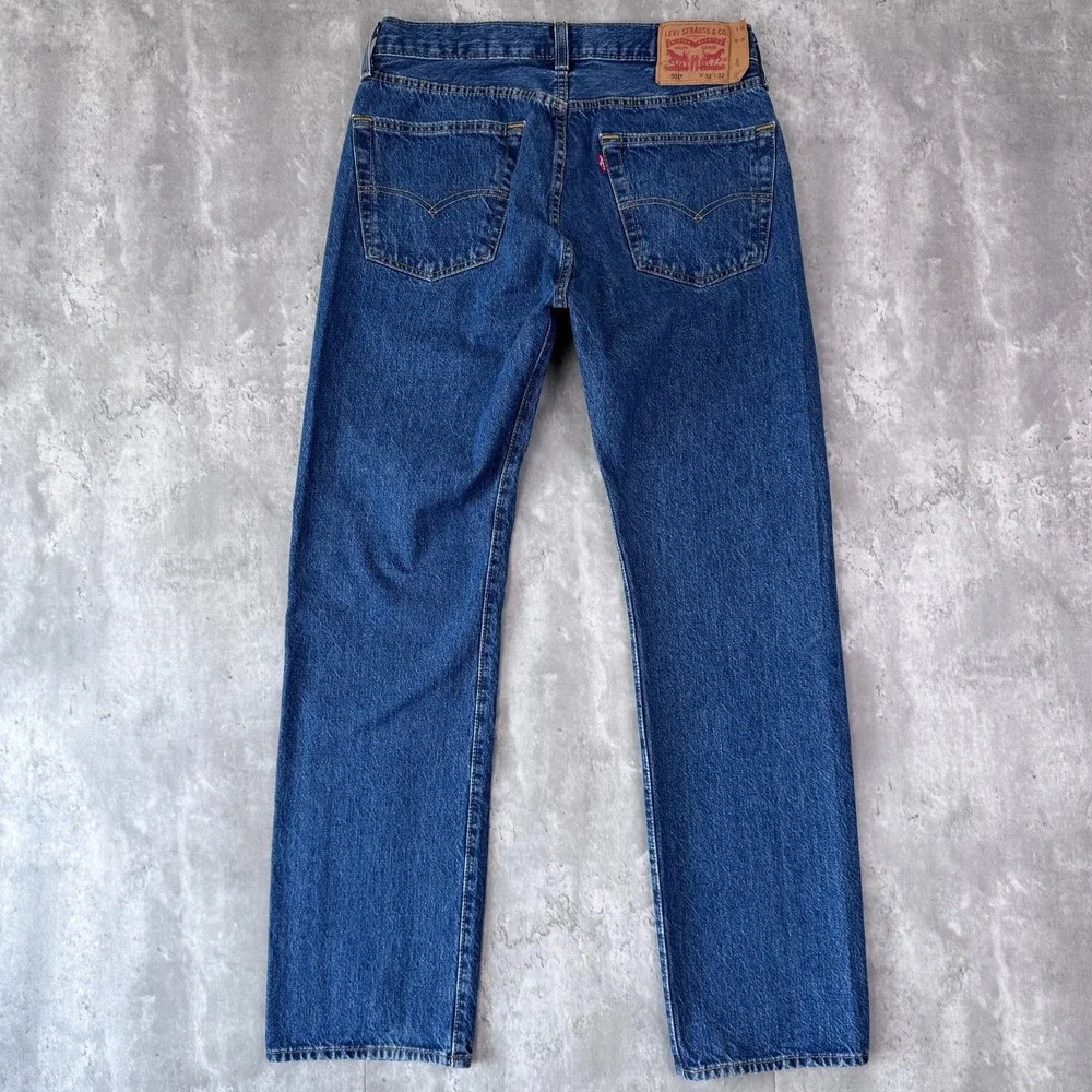 Levis 501 Jeans Mens 32x32 Blue Denim Western Button Fly Dark Fade Y2K